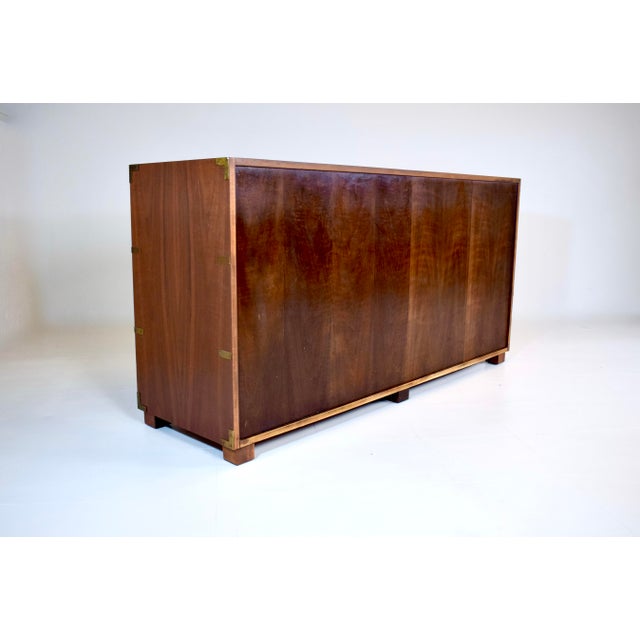Wood Baker Furniture Signed Campaign Seven Drawer Dresser Chest of Drawers 1950s For Sale - Image 7 of 13