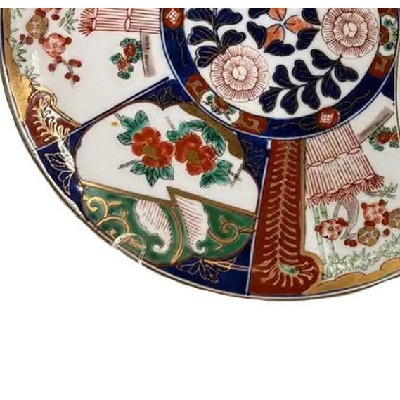 Gold Pair of Vintage Japanese "Gold Imari" Hand-Painted Rickshaw Chargers, 11" For Sale - Image 8 of 13