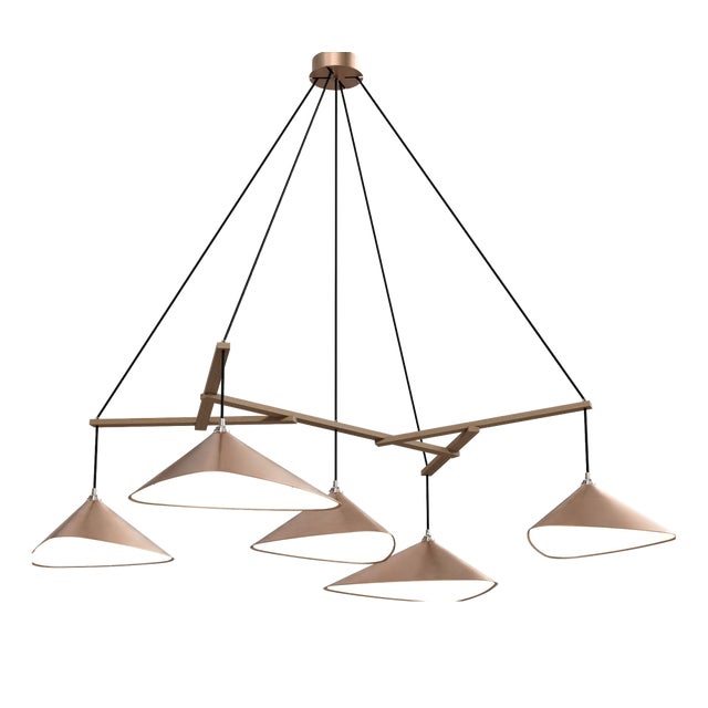 Emily Group of Five Pendant Light in Copper Semi-Matte by Daniel Becker for Moss Objects For Sale