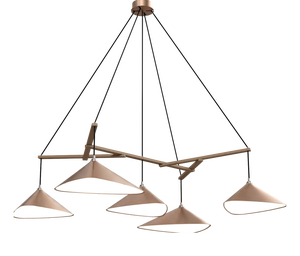 Emily Group of Five Pendant Light in Copper Semi-Matte by Daniel Becker for Moss Objects