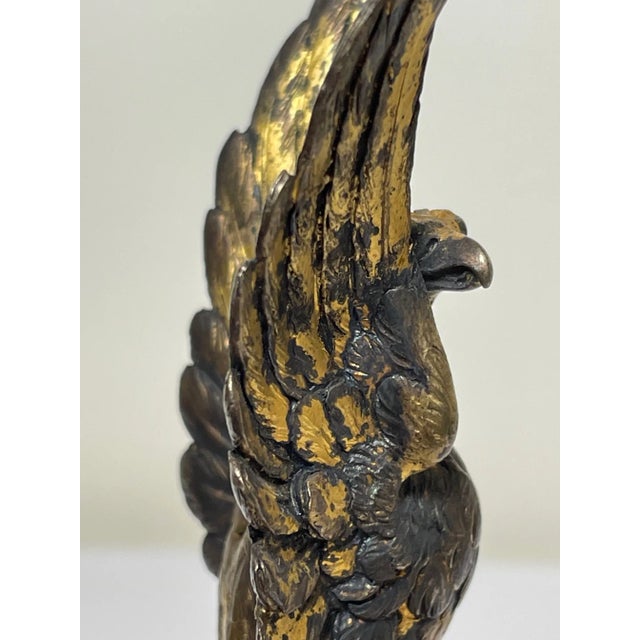 French 19th Century Gilt Bronze Eagle Bird Sculpture For Sale - Image 4 of 10