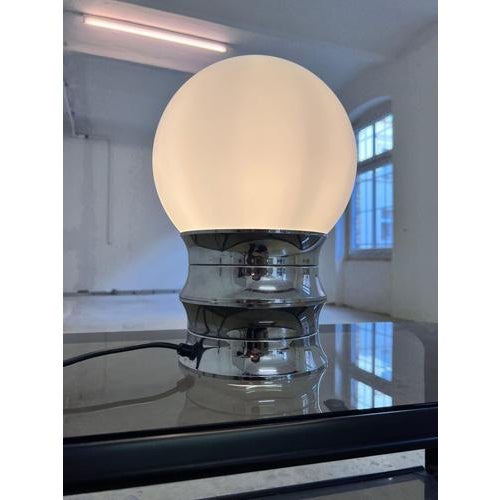 Table Lamp in Chrome Opal Glass from VEB Narva For Sale - Image 5 of 11