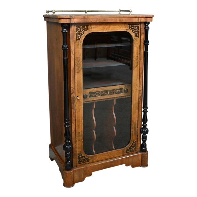 Charles X Style Burl Walnut Music Cabinet For Sale