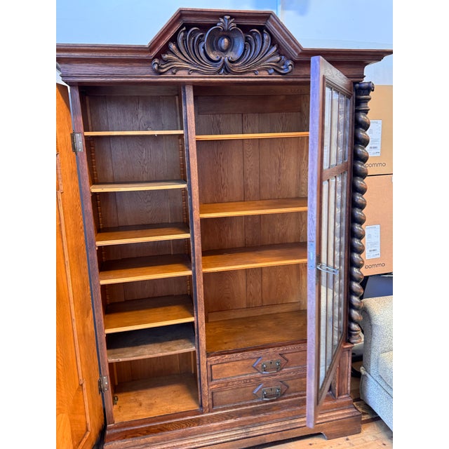 Renaissance Revival Oak Display Cabinet, 19th Century For Sale - Image 9 of 12