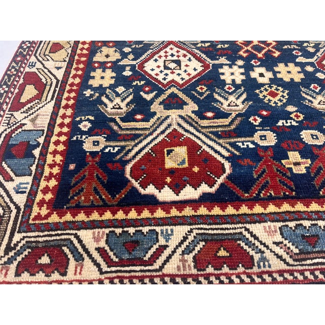 Antique Caucasian Kuba Rug 3'9" X 4’10" For Sale In New York - Image 6 of 8