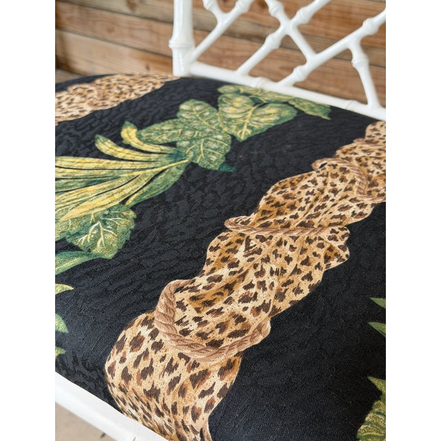 Vintage Regency Phyllis Morris Faux Bamboo Lattice Lounge Chairs For Sale - Image 10 of 12