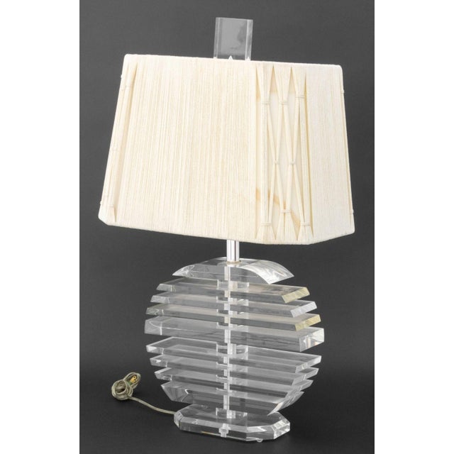 Metal George Bullio Stacked Lucite Table Lamp For Sale - Image 7 of 8