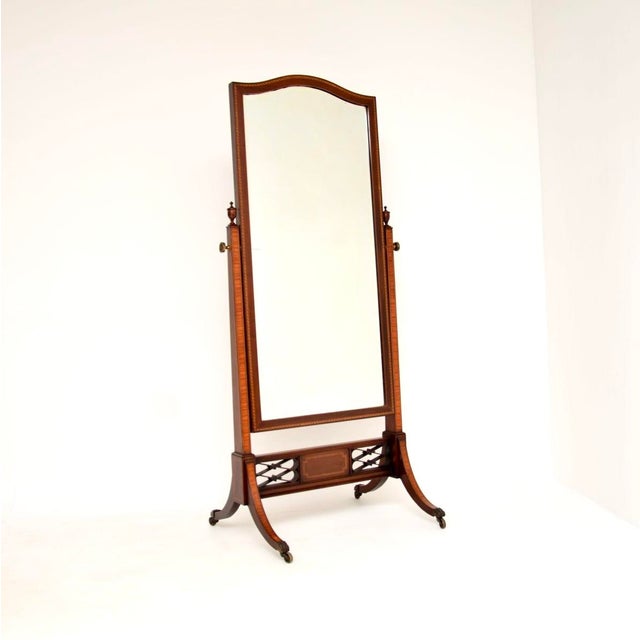Antique Edwardian Cheval Mirror, 1900s For Sale - Image 11 of 11