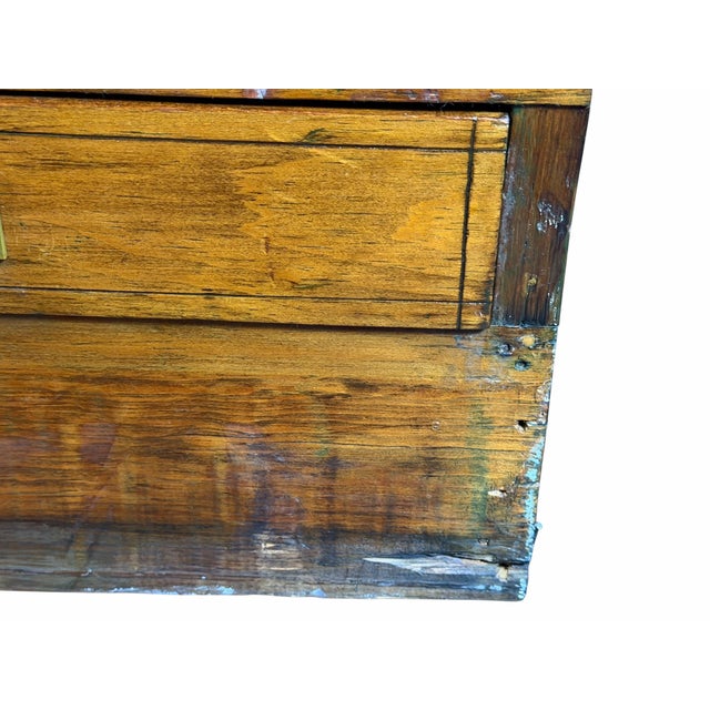 Antique OverSized Pine 12 Drawer Map Flat File Cabinet For Sale - Image 12 of 12