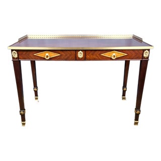 Mahogany & Brass Writing Desk, Althrop by Theodore Alexander For Sale