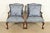 A gorgeous pair of Chippendale or Georgian carved mahogany open arm library chairs or lounge chairs By Kittinger USA, 1991...