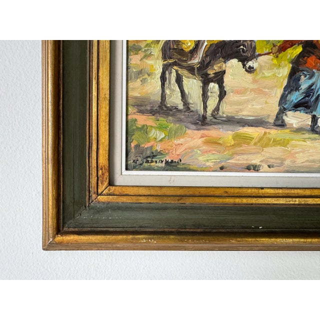 Wood 1970’s Vintage Impressionist Spanish Countryside Landscape Oil on Masonite Painting For Sale - Image 7 of 9