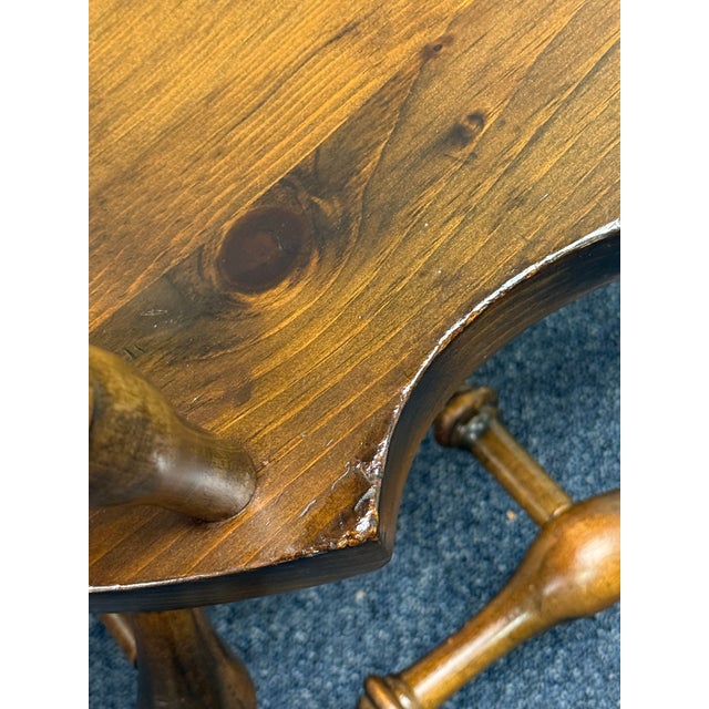 Vintage Ethan Allen Antiqued Pine Old Tavern Duxbury Chairs - Set of 4 For Sale - Image 9 of 12