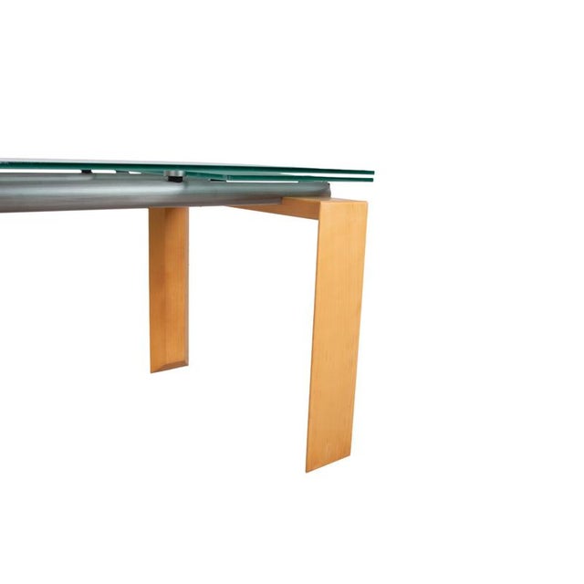Wooden Stilt Dining Table with Glass from Desalto For Sale - Image 9 of 14