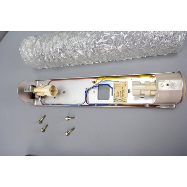 Mid-Century Modern Ice Glass Wall Sconces with Sockets, 1970s, Set of 2 For Sale - Image 17 of 18