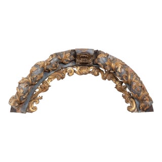 Late 18th Century Original Gilt and Painted Architectural Arch Fragment, Portugal For Sale