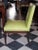 1940s Grosfeld House Lime Leather Walnut Dining Chairs - Set of 4 For Sale - Image 5 of 5