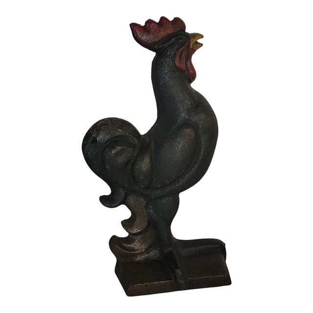 Cast Iron Hubley Rooster Door Stop For Sale
