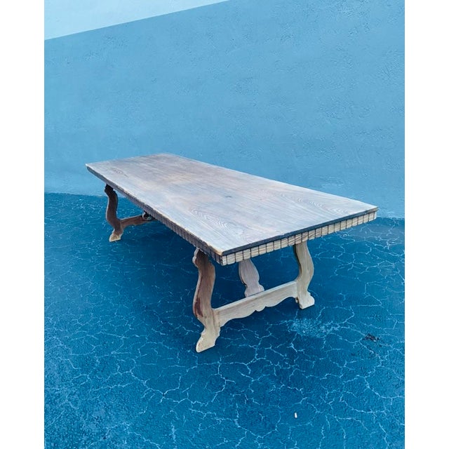 French Provincial Monumental French Provincial Farmhouse Dining Table For Sale - Image 3 of 11