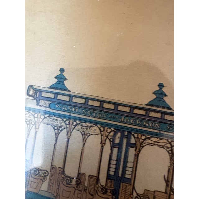 Traditional Vintage Evelyn Curro San Francisco “Powell Street Open Car” Cable Car Print For Sale - Image 3 of 4