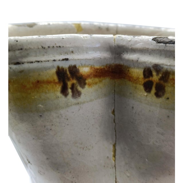 Ceramic Antique Hand-Painted Majolica Ceramic Jug, Italy For Sale - Image 7 of 10