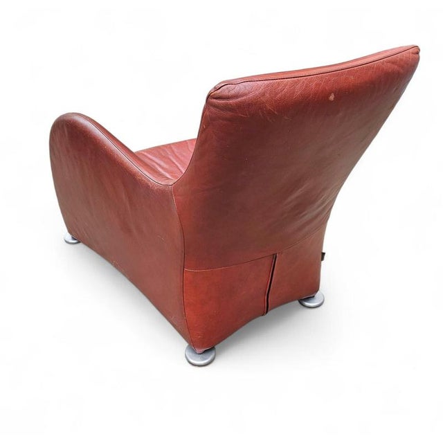 Brown Leather Lounge Chair by Gerard Van Den Berg for Montis, 1990s For Sale - Image 10 of 18