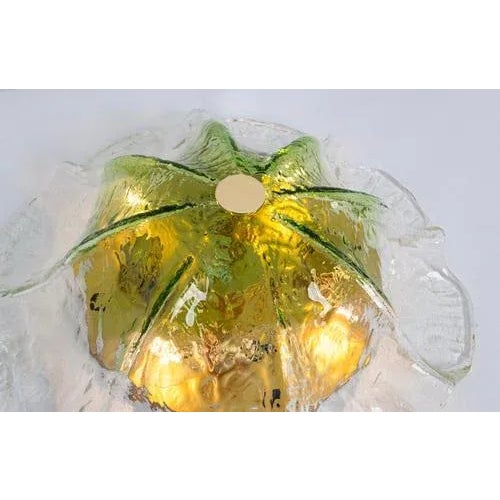 Large Green Toned Murano Glass Ceiling Fixture from Kaiser Idell / Kaiser Leuchten, Germany, 1970s For Sale - Image 9 of 12