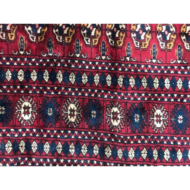 Blue Vintage Fine Boukhara Afghan Rug For Sale - Image 8 of 17