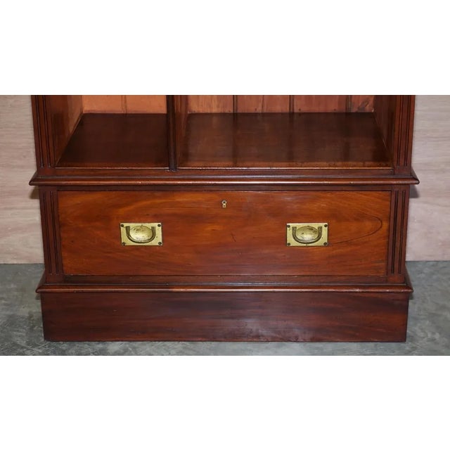 Antique Victorian Hardwood Military Campaign Drinks Cabinet or Tv Stand For Sale - Image 10 of 18