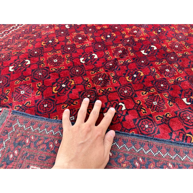 High Quality Afghan Beshir Kunduz All-Over Lattice Rug - 6'2" X 3'8" For Sale - Image 6 of 12