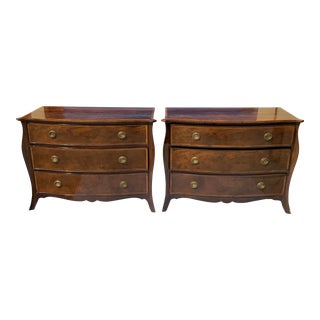 Mid 20th Century Vintage Bow Front Nightstands - Set of 2 For Sale