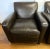 Pottery Barn Pair of Dark Brown Leather Club Cigar Chairs For Sale - Image 4 of 8