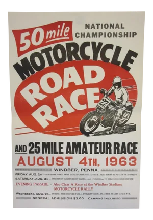 50 Mile Champion Motorcycle Racing Poster