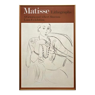 " Henri Matisse : Lithographs " Vintage 1972 Lithograph Print Framed London Exhibition Poster For Sale