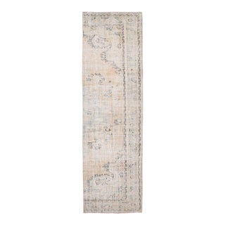 1970s Vintage Persian Handmade Wool Cotton Runner Rug For Sale