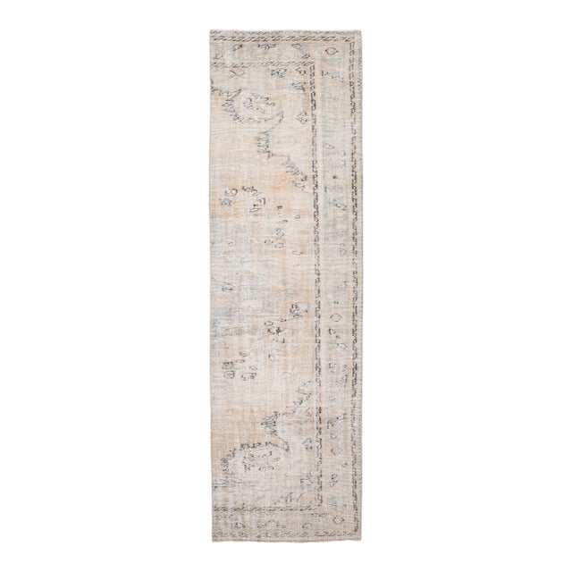 1970s Vintage Persian Handmade Wool Cotton Runner Rug For Sale