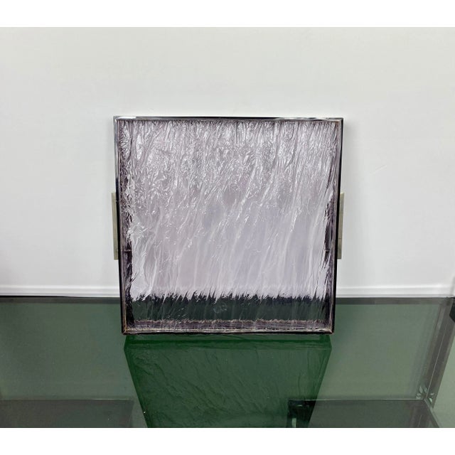 Plastic Italian Ice Effect Tray Centrepiece in Acrylic Glass and Metal, 1970s For Sale - Image 7 of 8