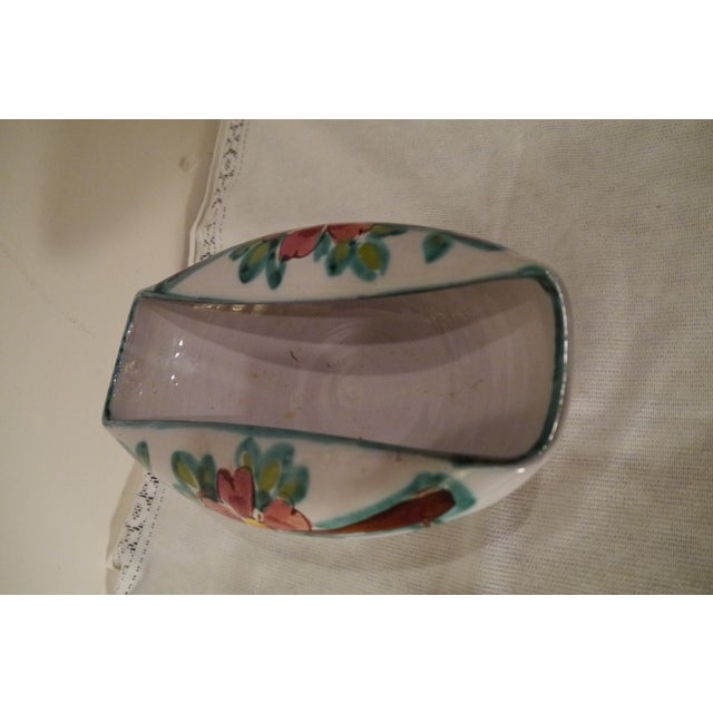 Vintage Mid 20th Century Rolled Bowl / Vase Tito Corti T.C. Italy Art Pottery Flowers For Sale - Image 11 of 12