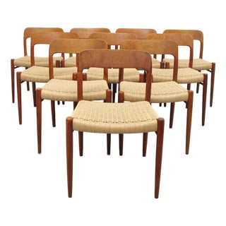 Dining Chairs in Teak by Niels Otto Møller for J. L. Møller Möbelfabrik, 1950s, Set of 8 For Sale
