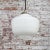 Mid-Century Matte White Opaline Glass Pendant Lamp with Brass Top For Sale - Image 9 of 11