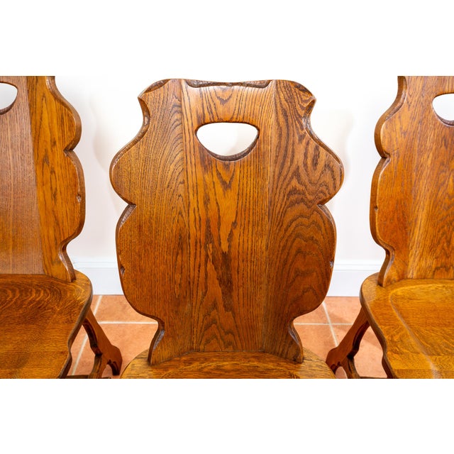 Vintage Belgian Dining Chairs in Oak, 1960s, Set of 6 For Sale - Image 18 of 18