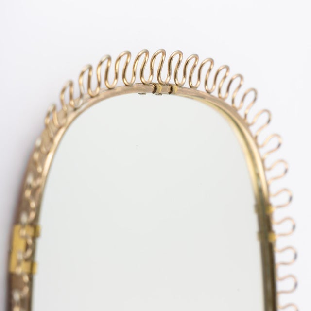 Wall Mirror with Brass Loop Frame by Josef Frank for Svenskt Tenn, Sweden, 1960s For Sale - Image 6 of 7