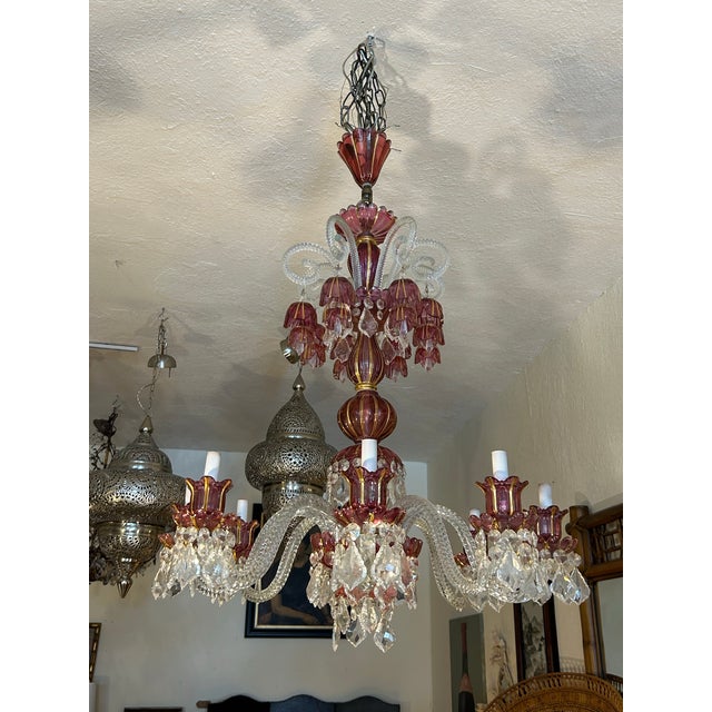 Antique Venetian Glass Chandelier. For Sale - Image 4 of 12