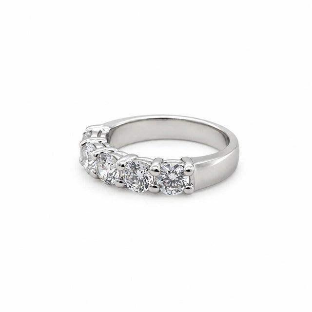 Contemporary Platinum Diamond Band, Size 6.5 For Sale - Image 3 of 4