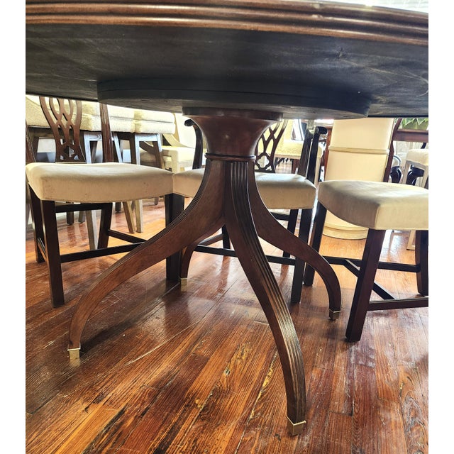 American Drew Meyers Round Dining Table 426-701r Addison Cherry Walnut 60" Attributed For Sale - Image 9 of 14