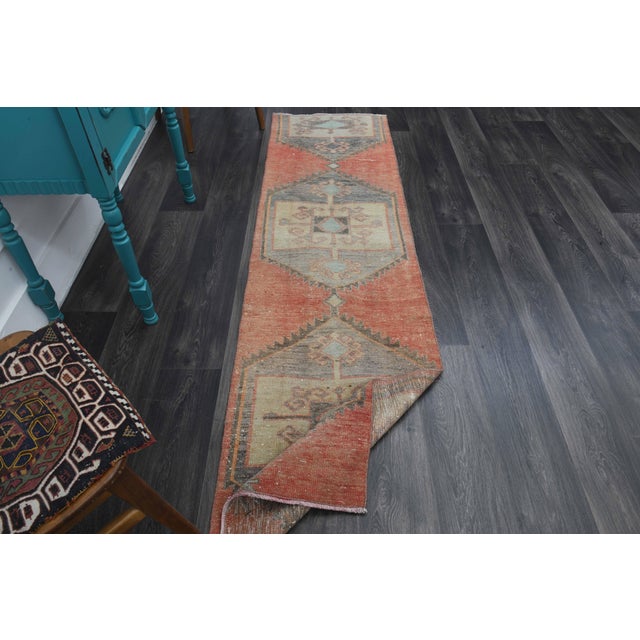 1970s Vintage Handmade Wool Cotton Red Area Rug For Sale - Image 11 of 11