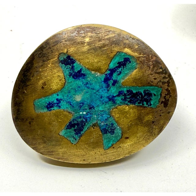 5 Brass and Malachite Pulls signed Pepe Mendoza For Sale - Image 11 of 12
