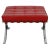 Red Set of Red Leather Barcelona Chair with Ottoman by Ludwig Mies Van Der Rohe For Sale - Image 8 of 13