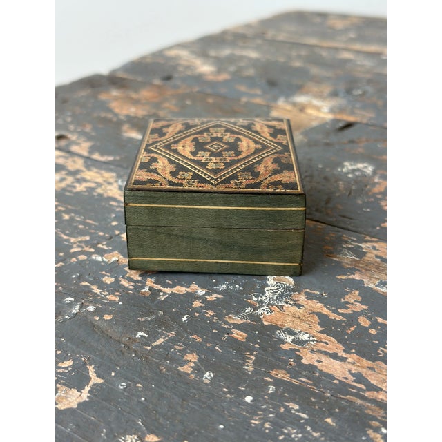 Antique Victorian Tunbridge Ware Mini Rectangular Inlaid Box, Circa Late 19th - Early 20th Century For Sale - Image 9 of 12