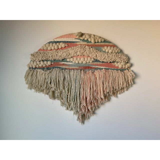 Large Vintage Organic Boho Chic Handmade Macrame Wall Art Hanging For Sale - Image 11 of 12